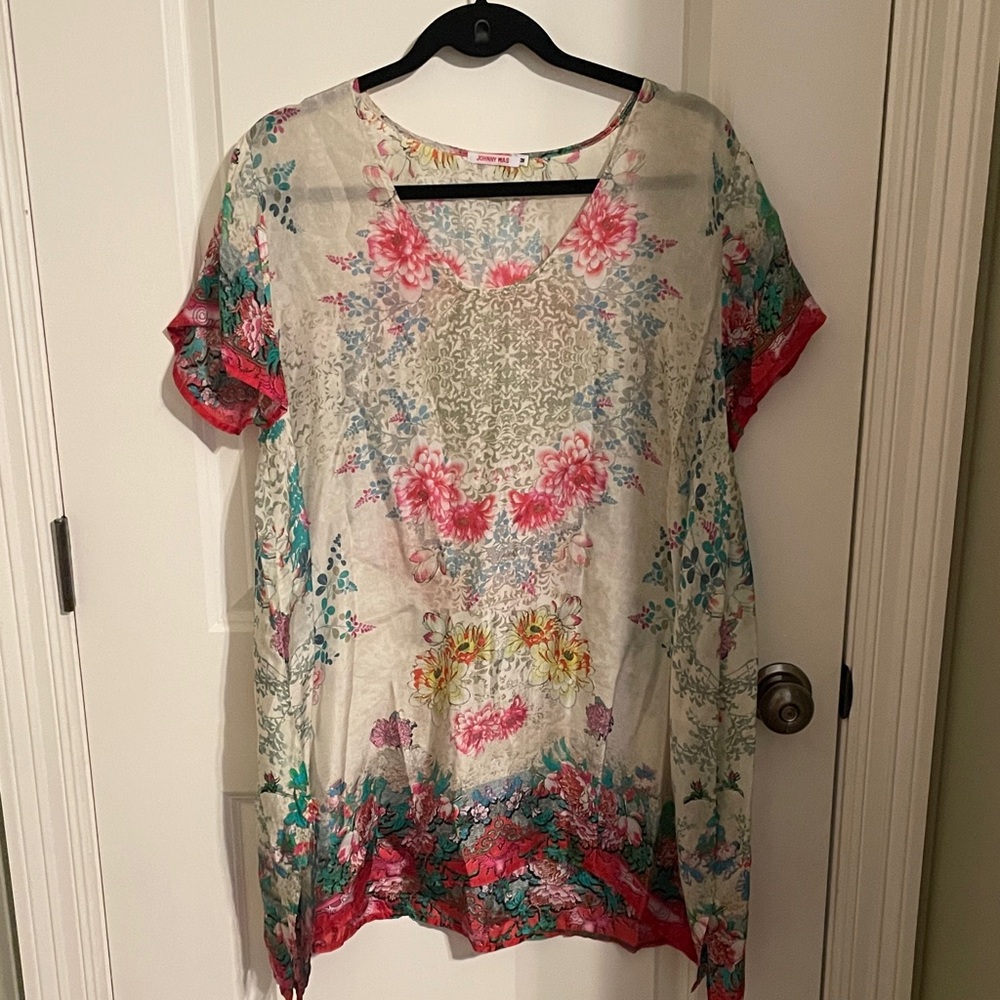 Johnny Was Multicolor Floral Blouse